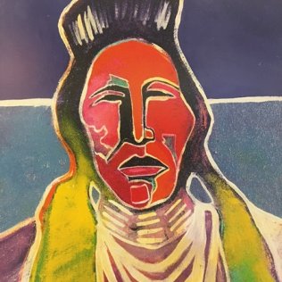 UNTITLED, By Brent L. Learned (Haa-Naa-Jaa-Ne-Doa), 1999, Cheyenne/Arapaho Nation, Lithograph