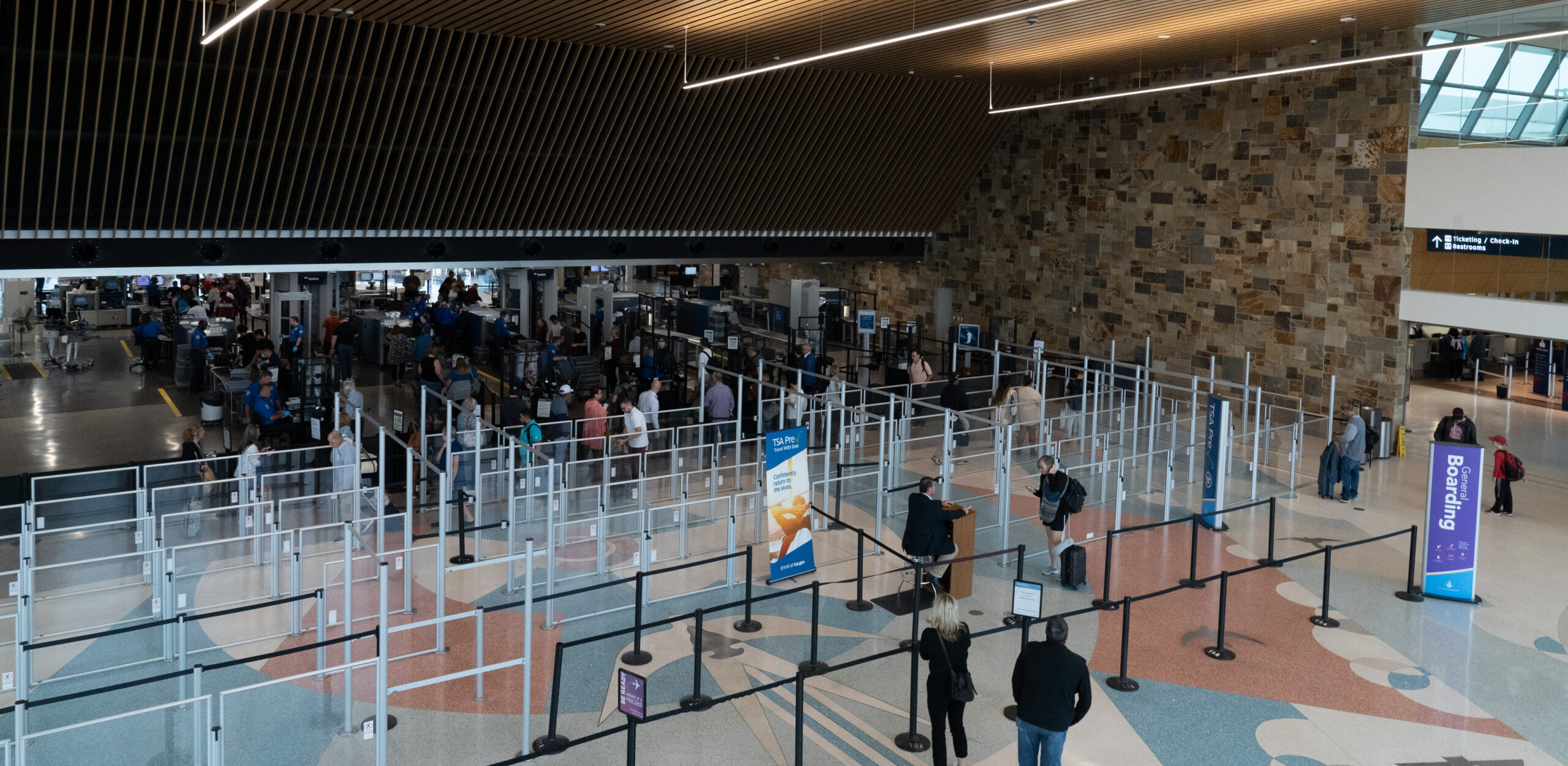 Security lines at the airport